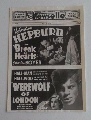 Werewolf Of London 1935 Universal Newsette Advertisement