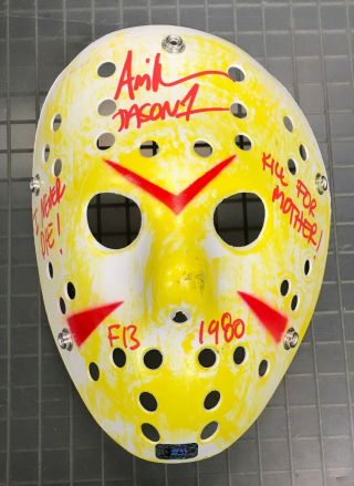 Ari Lehman Signed Friday The 13th Mask " Kill For Mother " Inscribed W/ Hologram