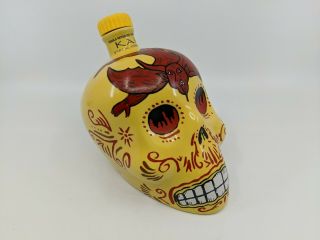 Kah Tequila Agave Sugar Skull Day Of Dead Yellow Red Devil 750ml Bottle Empty