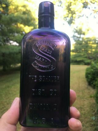Purple Schauer Dist.  Co.  Dayton Ohio 1/2 Pint Flask