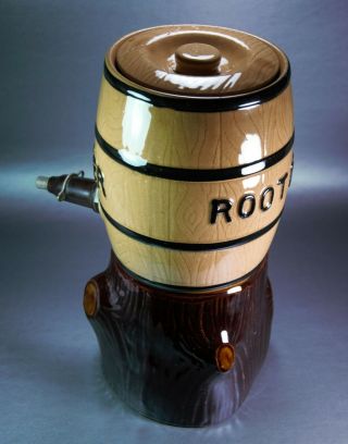 Antique Ceramic Tree Trunk Root Beer Soda Syrup Dispenser by Cordley & Hayes,  NY 4