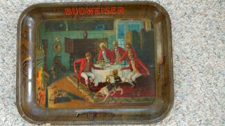 Budweiser " After The Hunt " Beer Serving Tray,  1930s Vintage,