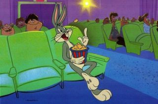 Bugs Bunny - At The Movies Warner Bros.  Sericel Animation Cel & Background 1990