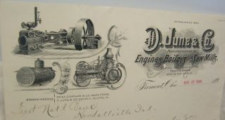 1894 D.  June & Co.  Steam Engines & Saw Mills Letterhead Fremont Ohio