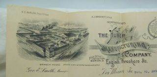 1906 Huber Steam Engines & Threshing Machinery Letterhead & Envelope 2