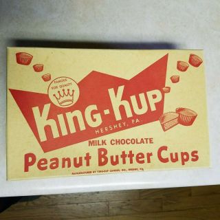 Vintage King Kup Milk Chocolate Peanut Butter Cups 5 Candy Bar Advertising Box