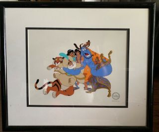 Aladdin Group Hug Limited Edition Framed Serigraph - Cel (walt Disney Co. ,  1992)