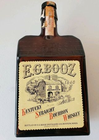 Antique E.  G Booz 1840 Kentucky Straight Bourbon Whiskey W/ Full Labels Noalcohol