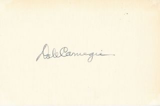 Dale Carnegie.  Signed Card.  Lecturer.  How To Win Friends And Influence People