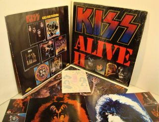 Kiss,  Alive Ii,  2,  Vinyl Lp,  Nm -,  Single Sheet Gatefold,  W/tattoos & Booklet