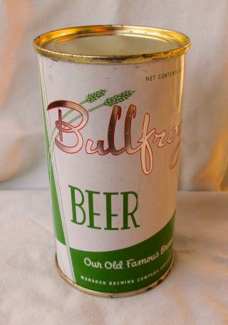Bullfrog 12 Oz.  Flat Top Beer Can - Monarch - Chicago - Ill