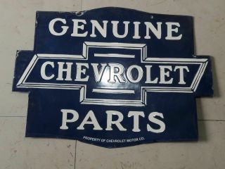 Porcelain Chevrolet Parts 2 Sided Enamel Sign 24 " X 18 " Inch