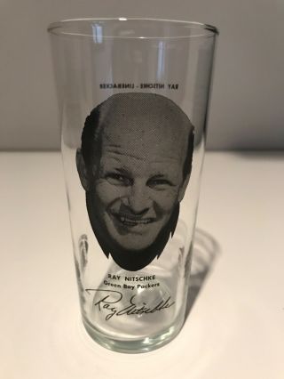 Vintage 1970s Ray Nitschke Green Bay Packers Pizza Hut Glass