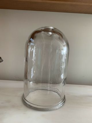 Antique Large Thick Glass Bell Dome Scientific Laboratory Early Bubble Glas