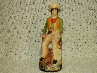 Vintage 1981 Jim Beam Decanter Liquor Bottle Cowboy Wrangler Empty 13 " High