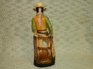 Vintage 1981 Jim Beam Decanter Liquor Bottle Cowboy Wrangler Empty 13 