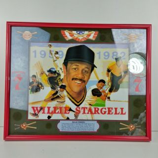 Seagrams Seven Whiskey Baseball Willie Stargell Pirates Sign Mlb 20 " X 16 "