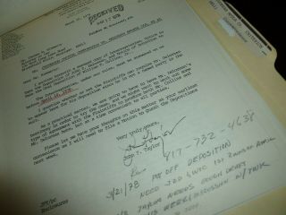 John DELOREAN Handwritten Note About Charging Opponent w/ Fraud 7