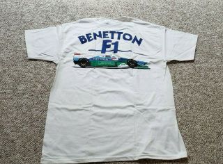 Vintage Formula 1 Bennetton Mild Seven White T Shirt Size Xl (pic Back Of Shirt)