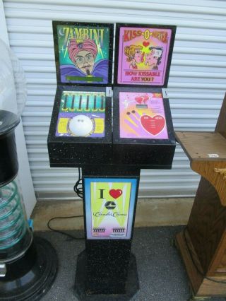 Vintage Arcade Electronic Zambini And Kiss O Meter Metal Base 2 Game Combo