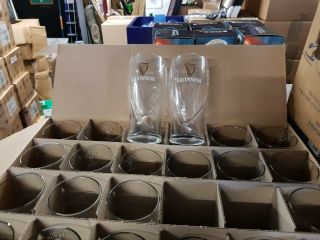 48 X Guinness Half Pint Glasses Boxed