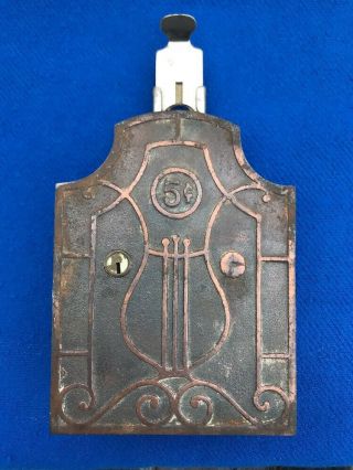 Rare Vintage 5 Cent Nickelodeon Cast Iron Wall Box Player Orchestrion Coin Op