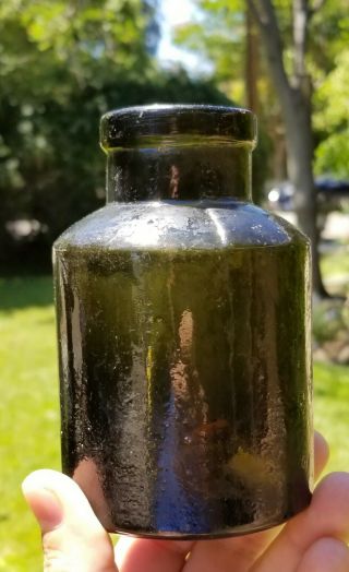 Unique & Crude Antique Black Glass Master Ink Utility Snuff Bottle,  No Problems