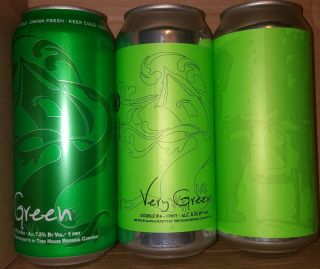 Tree House Brewing - 3 " Empty " Cans - Very Gggreennn,  Very Green,  & Green