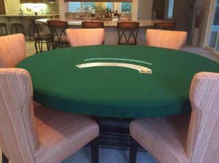 Green Poker Felt Table Cover - Fits 60 " Round Lifetime Table Elastic Bl