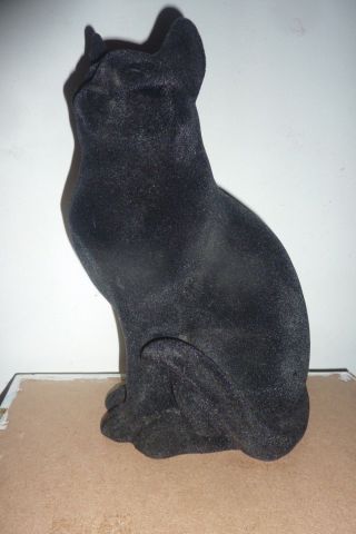 Vintage Syroco Black Cat Large Statue Sculpture Mid Century Cat Mcm