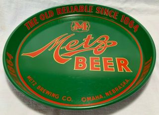 Omaha Nebraska Metz Brewing Co Advertising Beer Tray Reliable Since 1864
