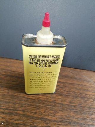 Vintage lighter fluid 4 oz can red devil empty 2