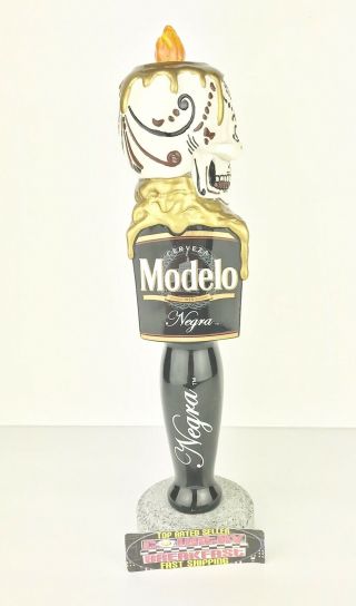 Negra Modelo Cerveza Day Of The Dead Skull Beer Tap Handle 11” Tall - RARE 3