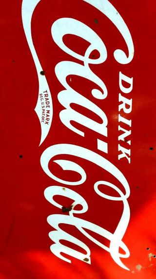 Very Large 1940 ' s Coca Cola Double Sided Pop Gas Station 60x30 Sign 2