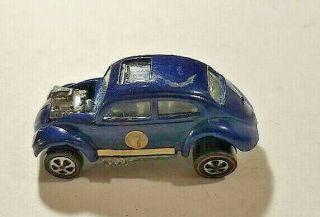 1968 Mattel Hot Wheels Custom Volkswagen Red Line (blue) Usa Sunroof Sharp Car