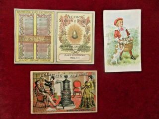 Vintage Victorian Trade Ad Cards Stoves & Ranges Rare Detailed Images 3 Cards