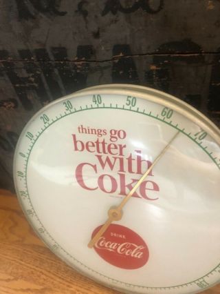 Early 1960’s Things Go Better W/ Coke Thermometer Sign Advertising 12” Soda Pop 4