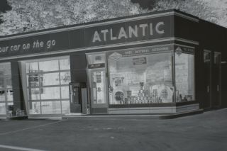 1958 Two Atlantic Gas Station Negatives S Bay & Rte 31,  Cicero Ny Large