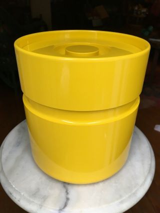 Vintage Mid Century Heller Ice Bucket Yellow Sergio Asti Made In Italy