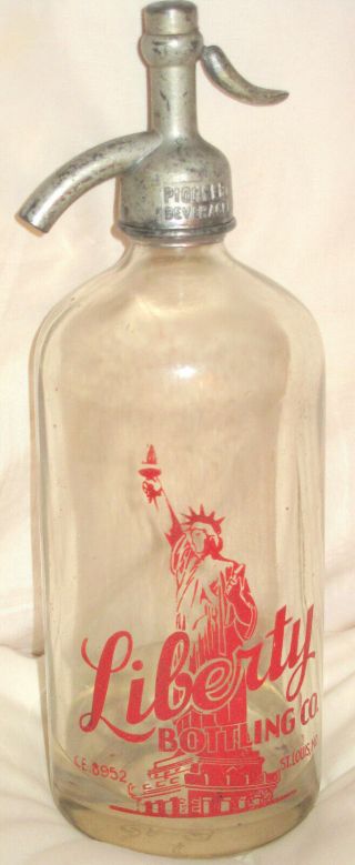 Rare Old Acl Ce.  8952 Liberty Bottling Co.  St.  Louis,  Mo.  Seltzer Bottle 7 Days