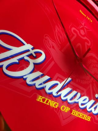 Round Neon Light with Clock Budweiser King Of Beers 2000 Red Great 2