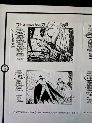 ALEX TOTH by Design Friends 1973 Hand Crafted STORYBOARD Pg 247 BATMAN 2