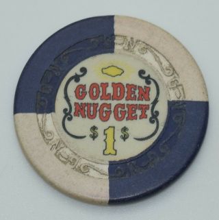 1975 Golden Nugget $1 Casino Chip Las Vegas Nevada G - N Mold Paul - Son