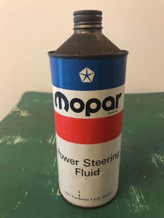 Vintage 1 Quart Metal Mopar Power Steering Fluid Motor Oil Can/ Cone Top