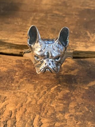 Boston Terrier Ring Jewelry Sterling Silver Dog Ring Size 10
