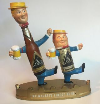 Vintage Blatz Dancing Beer Bottle & Can Lit Sign