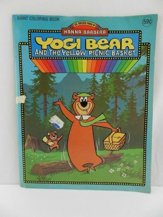 Vintage 1977 Hanna Barber Giant Yogi Bear Coloring Book 14 " Tall