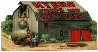Myers Pumps & Hay Tools - Die - Cut Trade Card Folder