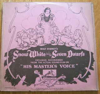 Walt Disney Snow White & Seven Dwarfs 3 Disc Set 78rpm Album