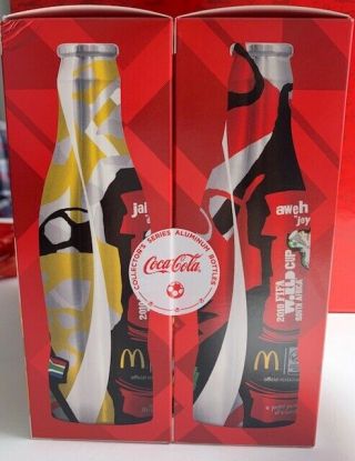 Coca Cola Aluminium Bottle Mcdonalds Fifa Set World Cup Unsealed Rare